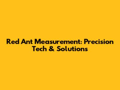 Red Ant Measurement: Precision Tech & Solutions