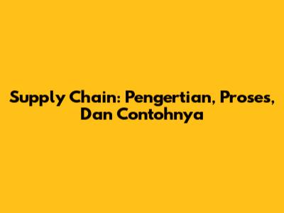Supply Chain: Pengertian, Proses, Dan Contohnya