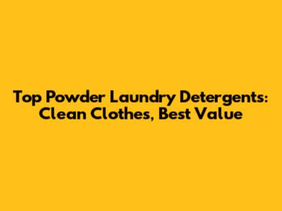 Top Powder Laundry Detergents: Clean Clothes, Best Value